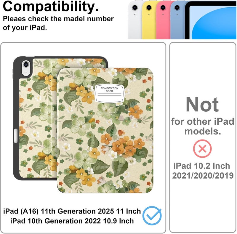 Supveco Case for iPad (A16) 11th Generation 11 inch (2025),iPad 10th Generation 10.9 inch (2022) with Pencil Holder-[Auto Wake/Sleep],Premium Folio Stand Case with Soft TPU Back Cover- - Image 2